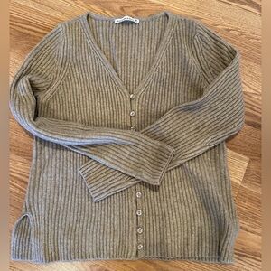 Abercrombie & Fitch Olive Ribbed Cardigan
